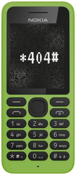 A feature phone with *404# dialled on screen